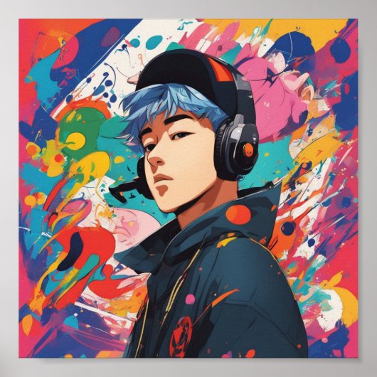 モダンカラフルはっきりしたアートデザイン ポスター (正面)