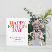 モダンカラフルはっきりしたタイポグラフィハッピー父の日 カード (スタンド正面)