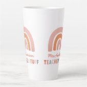 モダンカラフルはっきりしたタイポグラフィレインボー先生 カフェラテマグ (正面)