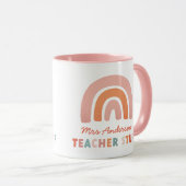 モダンカラフルはっきりしたタイポグラフィレインボー先生 マグカップ (正面右)