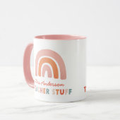 モダンカラフルはっきりしたタイポグラフィレインボー先生 マグカップ (正面左)