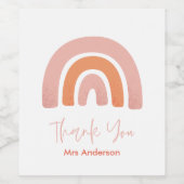 モダンカラフルはっきりしたタイポグラフィレインボー先生 ワインラベル (シングルラベル)