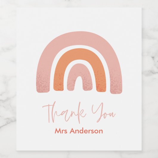 モダンカラフルはっきりしたタイポグラフィレインボー先生 ワインラベル (シングルラベル)