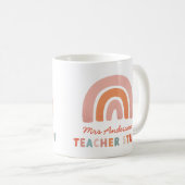モダンカラフルはっきりしたタイポグラフィレインボー先生mu コーヒーマグカップ (正面右)