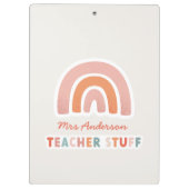 モダンカラフルはっきりしたタイポグラフィレインボー先生No クリップボード (裏面)