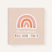 モダンカラフルはっきりしたタイポグラフィレインボー先生no ノートブック (正面)