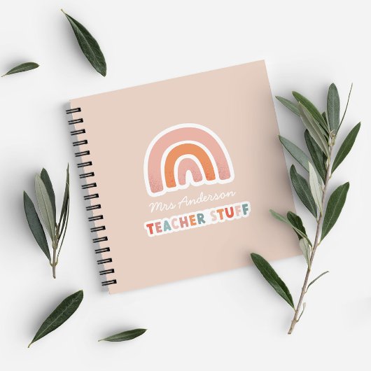 モダンカラフルはっきりしたタイポグラフィレインボー先生no ノートブック