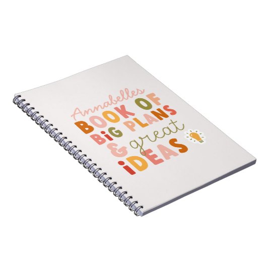 モダンカラフルはっきりしたタイポグラフィ計画とアイディア ノートブック (右側)