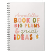 モダンカラフルはっきりしたタイポグラフィ計画とアイディア ノートブック (正面)