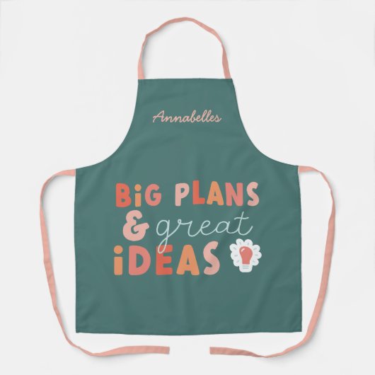 モダンカラフルはっきりしたタイポグラフィ計画及びアイディアなし エプロン (正面)