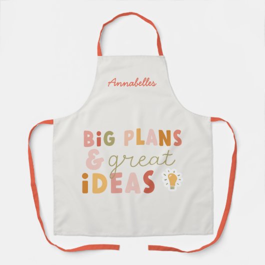 モダンカラフルはっきりしたタイポグラフィ計画及びアイディアなし エプロン (正面)