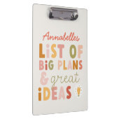 モダンカラフルはっきりしたタイポグラフィ計画及びアイディアなし クリップボード (右)