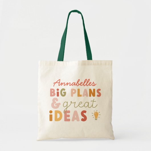 モダンカラフルはっきりしたタイポグラフィ計画及びアイディアなし トートバッグ (正面)