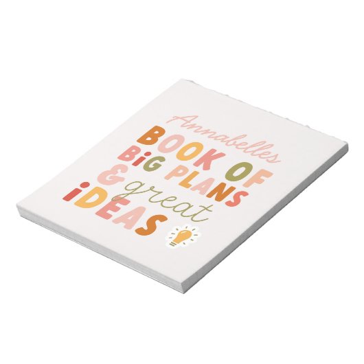 モダンカラフルはっきりしたタイポグラフィ計画及びアイディアなし ノートパッド (回転)