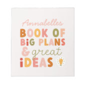 モダンカラフルはっきりしたタイポグラフィ計画及びアイディアなし ノートパッド (正面)