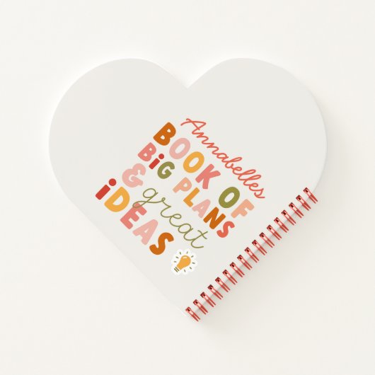 モダンカラフルはっきりしたタイポグラフィ計画及びアイディアなし ノートブック (裏面)