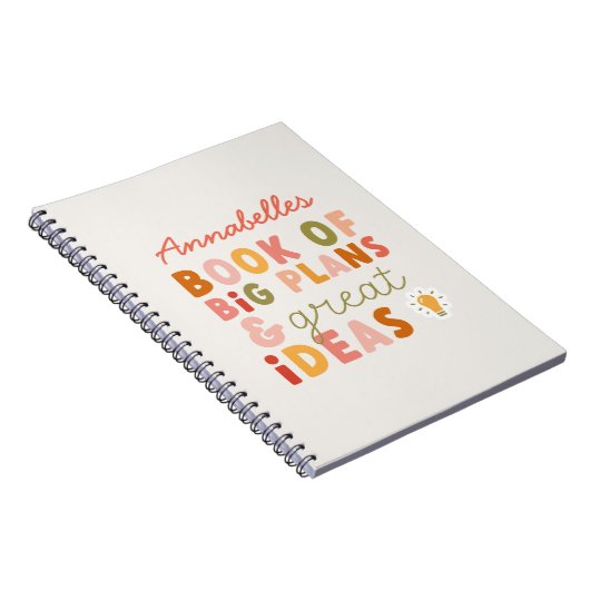 モダンカラフルはっきりしたタイポグラフィ計画及びアイディアなし ノートブック (右側)