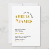 モダンカラフルはっきりした波ファンキー黄結婚波 招待状 (正面)