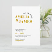 モダンカラフルはっきりした波ファンキー黄結婚波 招待状 (スタンド正面)