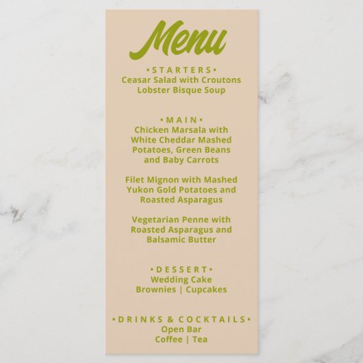 モダンカラフルはっきりした結婚ファンキーユニークおもしろい メニュー (正面)