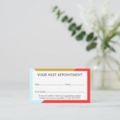 モダンカラフルはっきりした美しいサロン 予約カード (スタンド正面)