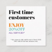 モダンカラフルはっきりした美しいサロン 割引カード (正面)