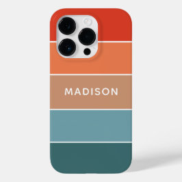 モダンカラフルアースカラーブロックカスタムネーム Case-Mate iPhone 14 PROケース