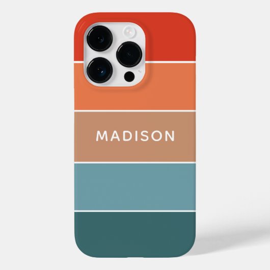モダンカラフルアースカラーブロックカスタムネーム Case-Mate iPhoneケース (裏面)