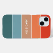 モダンカラフルアースカラーブロックカスタムネーム Case-Mate iPhoneケース (裏面 (横))