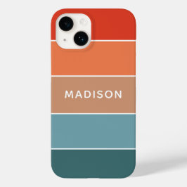 モダンカラフルアースカラーブロックカスタムネーム Case-Mate iPhone 14ケース