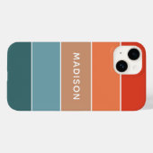 モダンカラフルアースカラーブロックカスタムネーム Case-Mate iPhoneケース (裏面 (横))