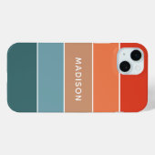 モダンカラフルアースカラーブロックパーソナライズドネーム Case-Mate iPhoneケース (裏面 (横))