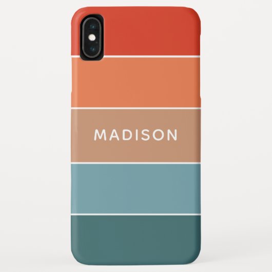モダンカラフルアースカラーブロックパーソナライズドネーム Case-Mate iPhoneケース (裏面)
