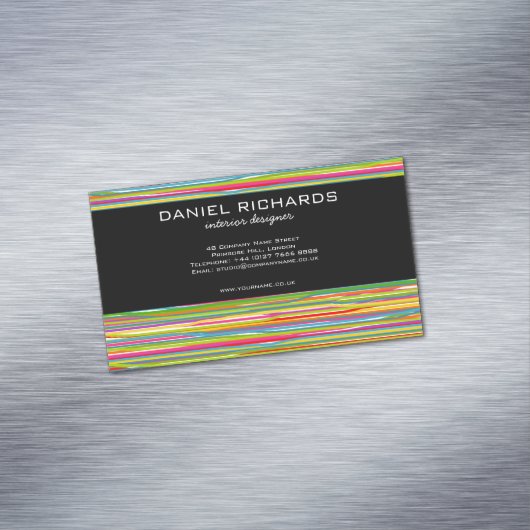モダンカラフルインテリア・デザイナブランディング マグネット名刺 (インサイチュ)