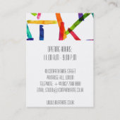 モダンカラフルインテリア・デザイナ・ビジネス・カード 名刺 (裏面)