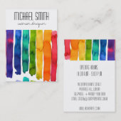 モダンカラフルインテリア・デザイナ・ビジネス・カード 名刺 (正面/裏面)