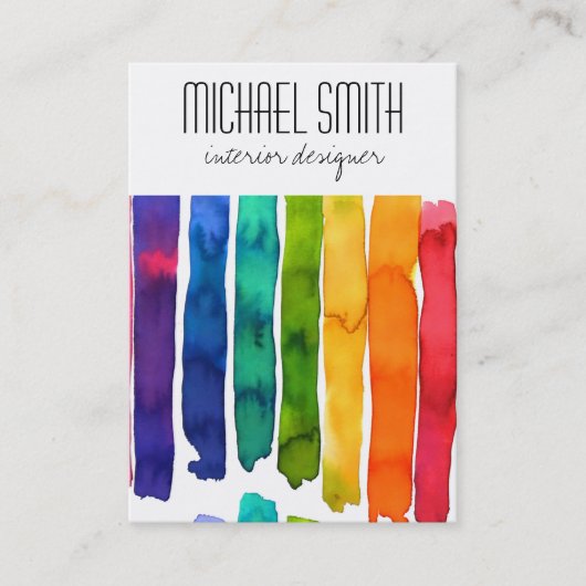 モダンカラフルインテリア・デザイナ・ビジネス・カード 名刺 (正面)