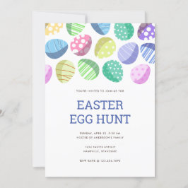 モダンカラフルイースターエッグ狩り 招待状