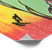 モダンカラフルウォーター色レディ・リバティポップ・アートのアート ポスター (角)