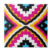 モダンカラフルエスニックタラベラ幾何学模様 タイル (正面)
