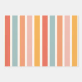 モダンカラフルエレガントストライプレトロ ラッピングペーパーシート (正面3)