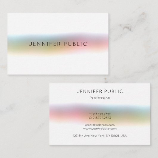 モダンカラフルエレガントテンプレートシンプル 名刺 (正面/裏面)