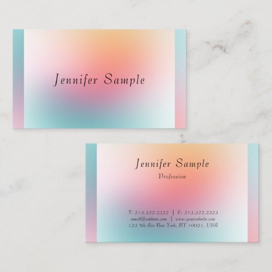 モダンカラフルエレガントプロフェッショナルテンプレート 名刺 (正面/裏面)