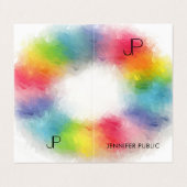 モダンカラフルエレガントモノグラムテンプレートトレンディー 名刺 (外部フラット)