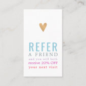 モダンカラフルエレガント金ゴールドハート美しいサロン 紹介カード (正面)