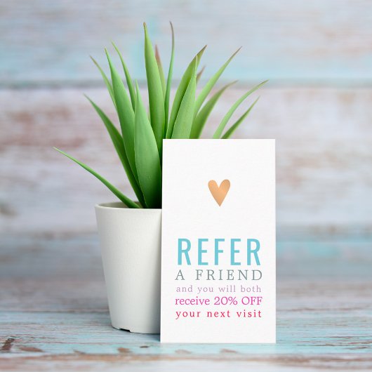 モダンカラフルエレガント金ゴールドハート美しいサロン 紹介カード