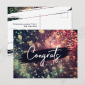 モダンカラフルエレガントFireworksフェスティバルおめでとう ポストカード (正面/裏面)