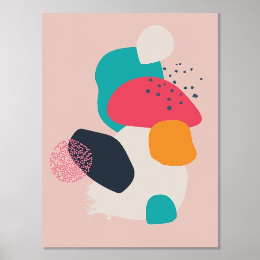 モダンカラフルオーガニックケコンテンポラリース 箔ポスター (正面)