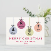 モダンカラフルオーナメント名写真なし シーズンカード (スタンド正面)