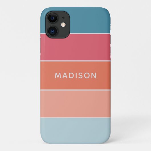 モダンカラフルカラーブロックパーソナライズドネームシック Case-Mate iPhoneケース (裏面)